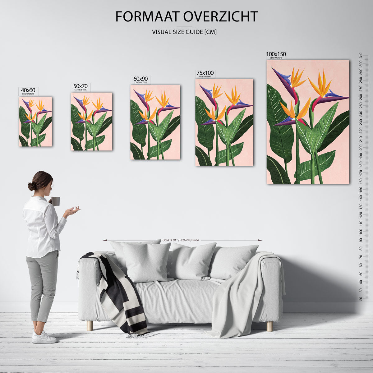 Vrolijke bloemen – staand wanddecoratie kunstwerk
