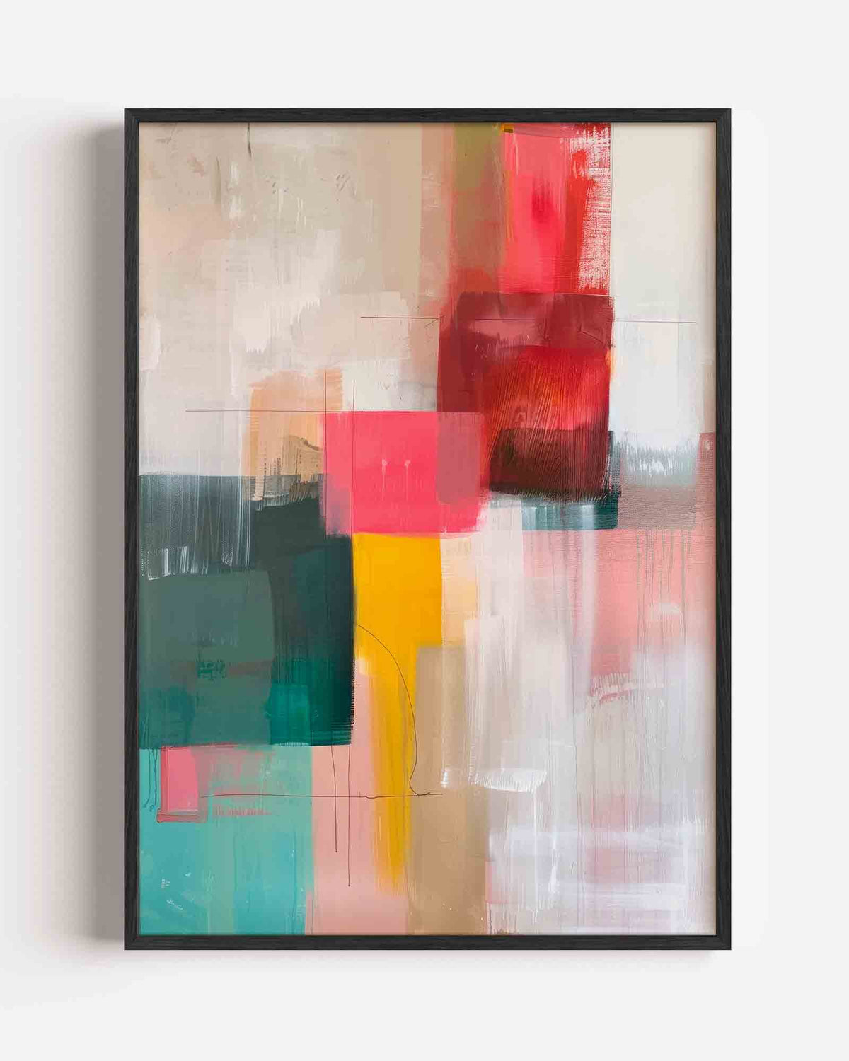 Abstracte vormen – kleurrijke illustratie portret poster als wanddecoratie