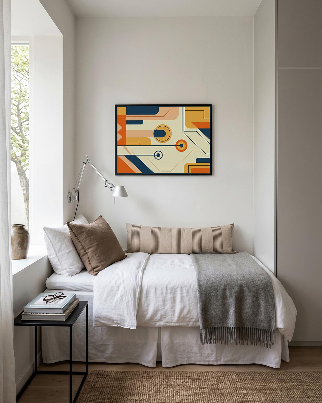 Lijnen en vlakken – moderne Bauhaus wandkunst als poster