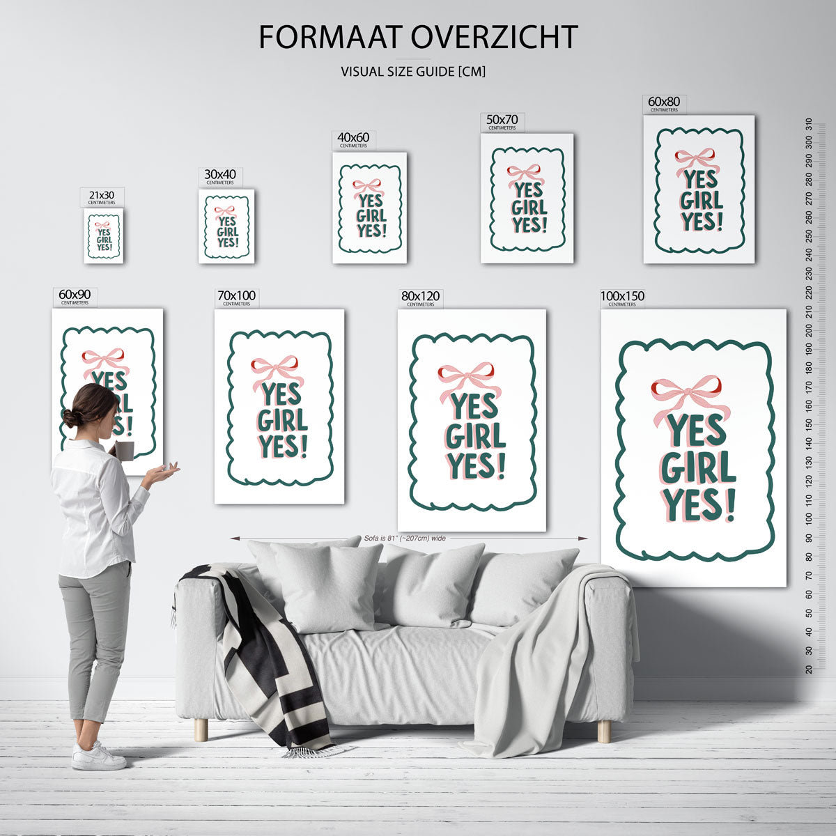 Yes girl yes – staande muurposter in Pop Art stijl