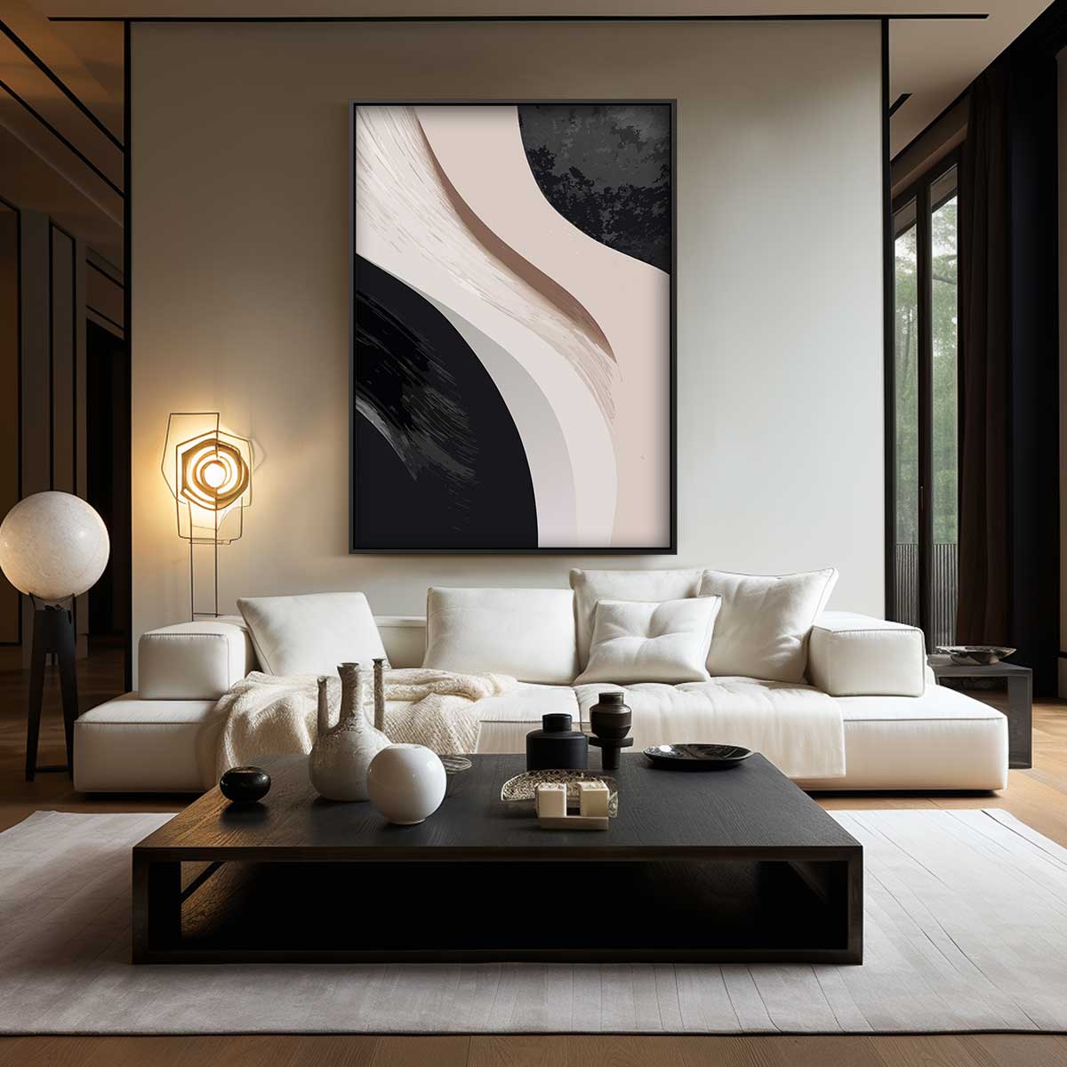 Organische Stroom van Contrast – modern portret kunstwerk van WallArtistic