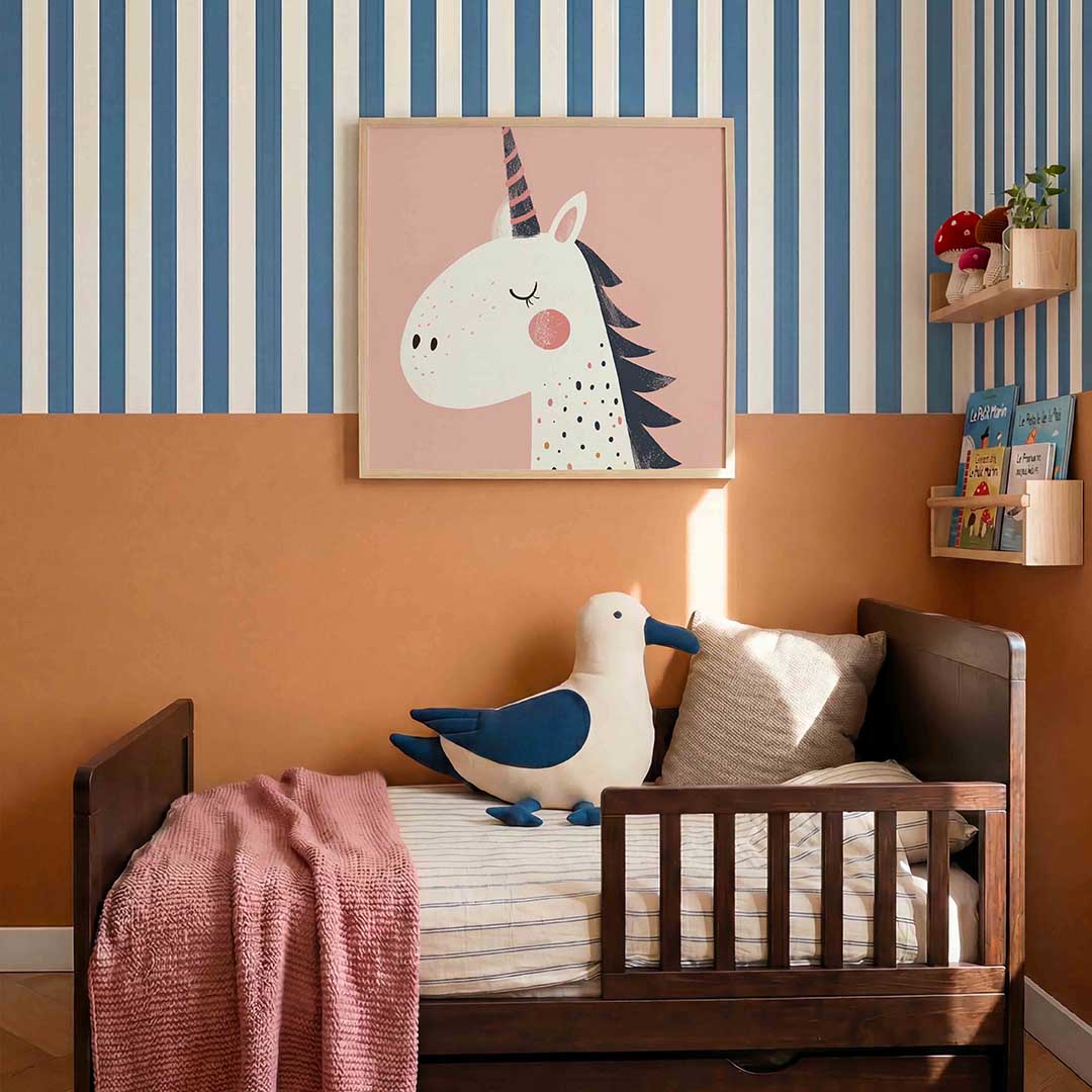 Eenhoorn profiel – kids poster in vierkant formaat