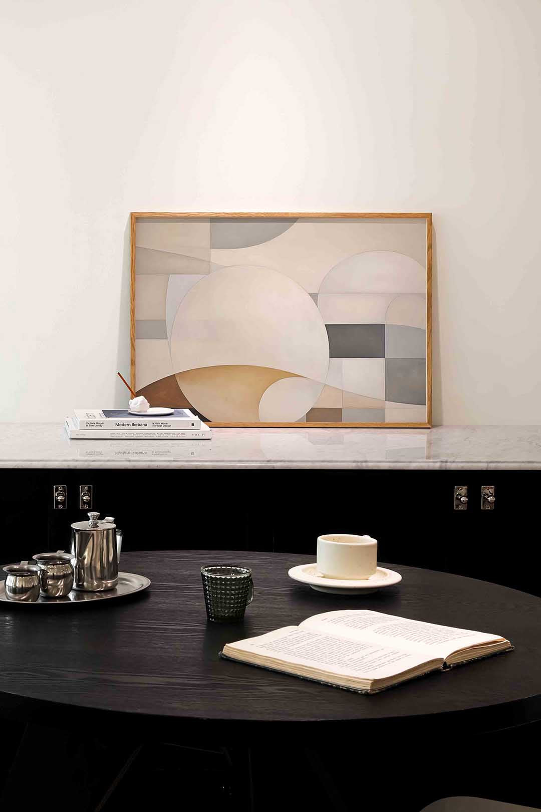 Abstracte vormen – abstracte poster in liggend formaat
