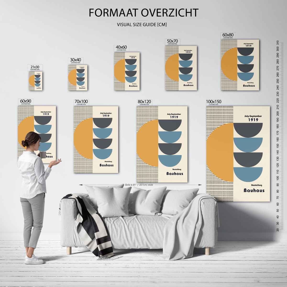 Vorm en balans – geometrische poster in Bauhaus-stijl van WallArtistic