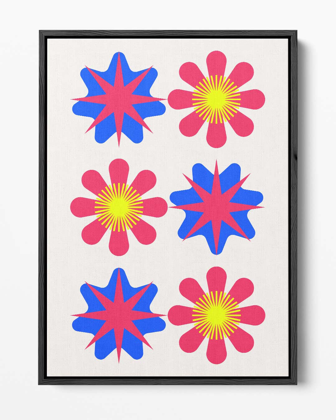 Vrolijke Bloemen- en Sterrenmix – portret kunstwerk als wanddecoratie