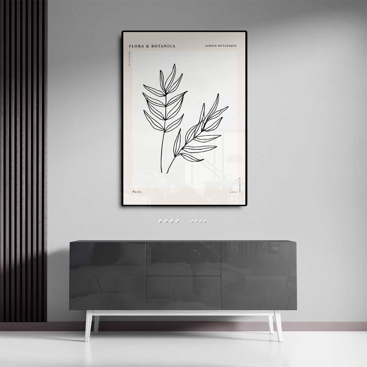 Botanische Lijntekening Poster – dibond kunstwerk als wanddecoratie