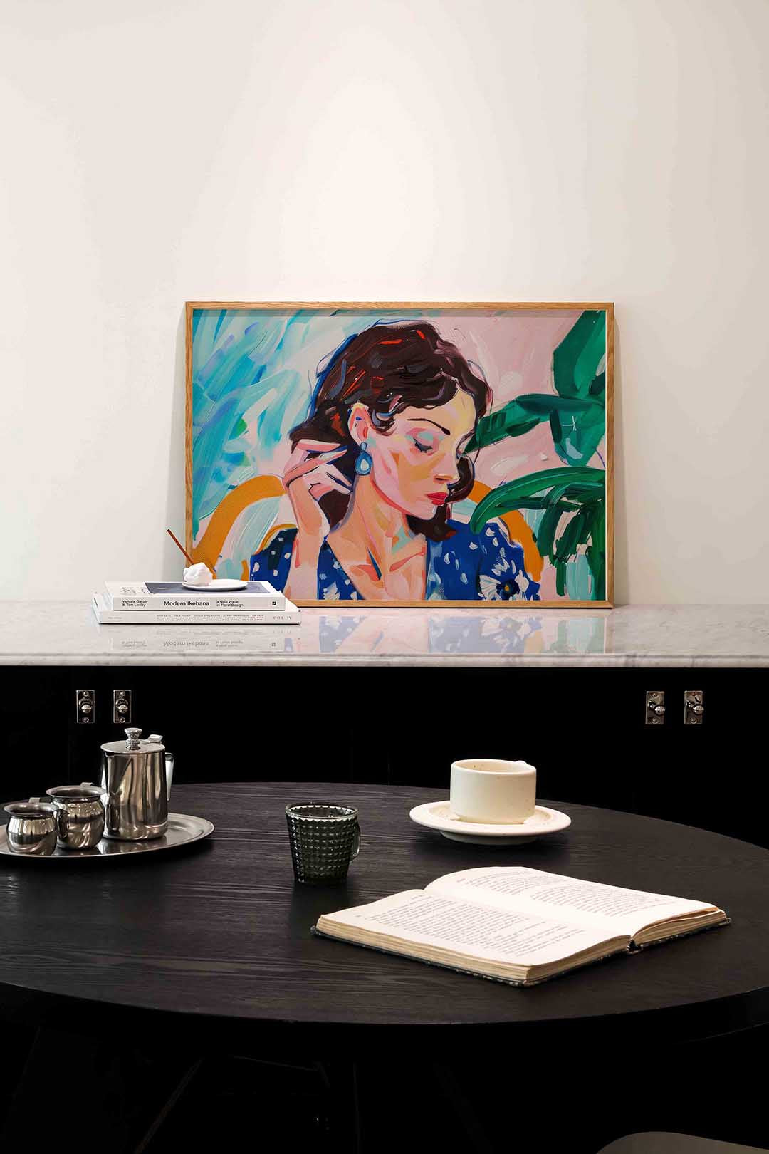 Vrouw met oorbel – portret poster in liggend formaat