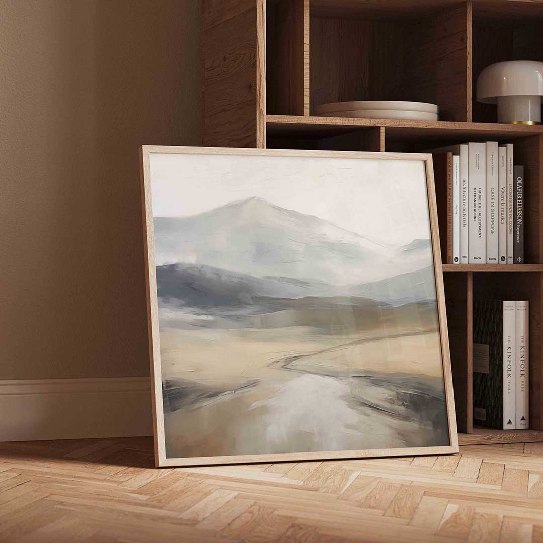 Berglandschap – moderne wandkunst met kleur en vormen als poster
