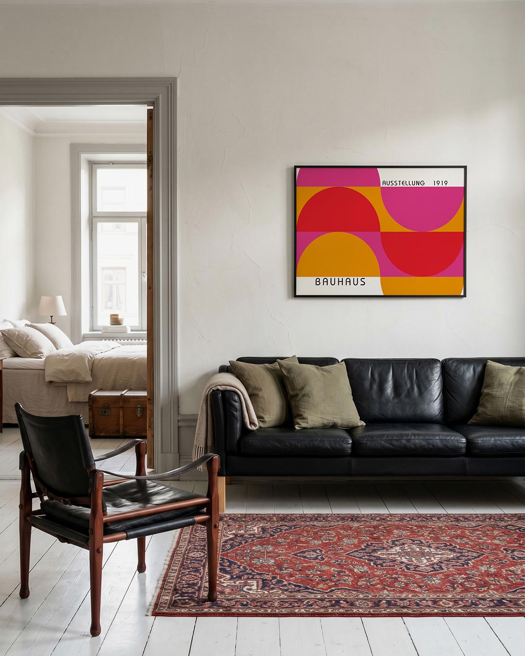 Vormritme en kleur – geometrische Bauhaus poster in liggend formaat