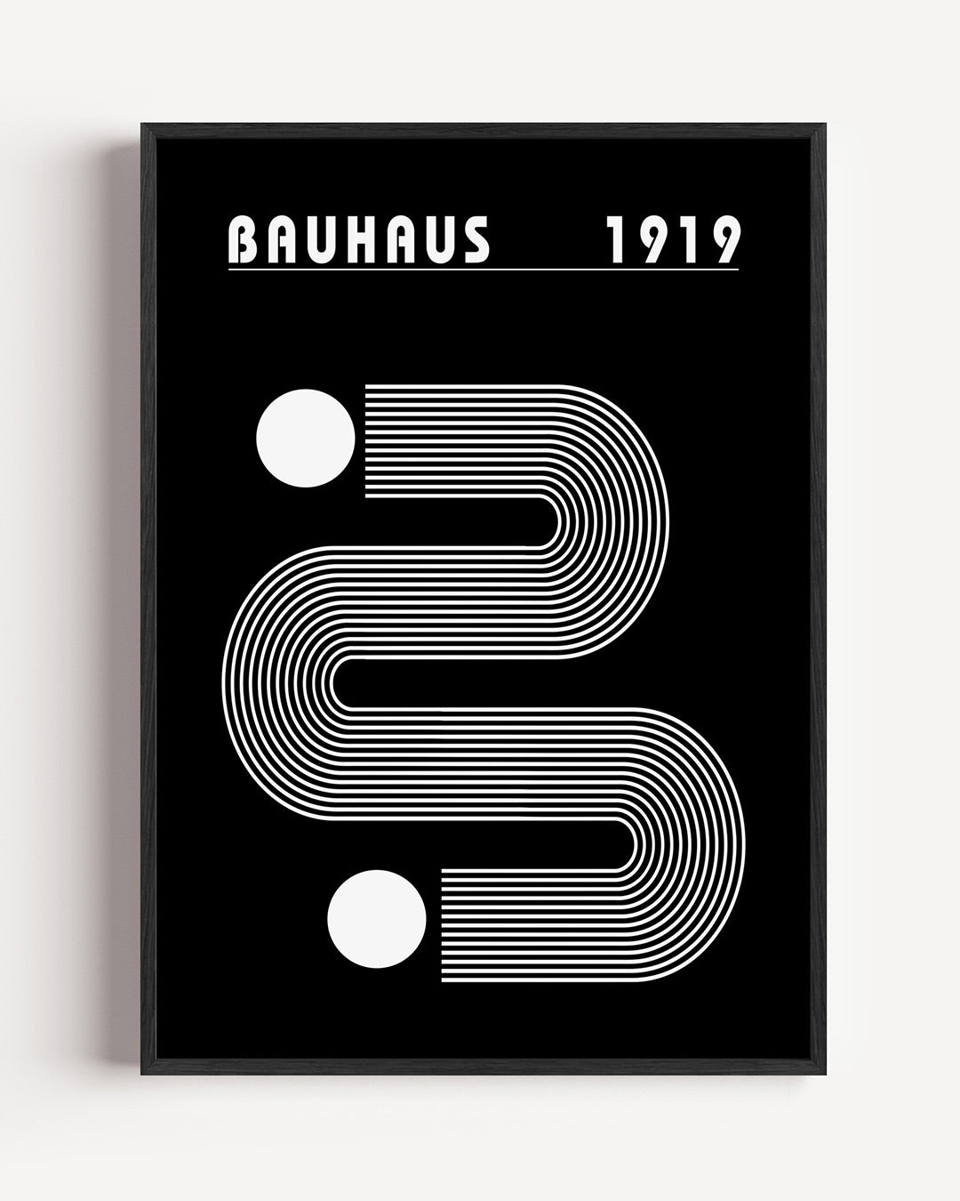 Lijnen en vlakkenspel – staande Bauhaus poster als wanddecoratie