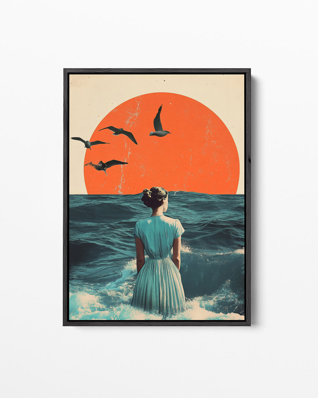 Vrouw bij zee – staand wanddecoratie kunstwerk