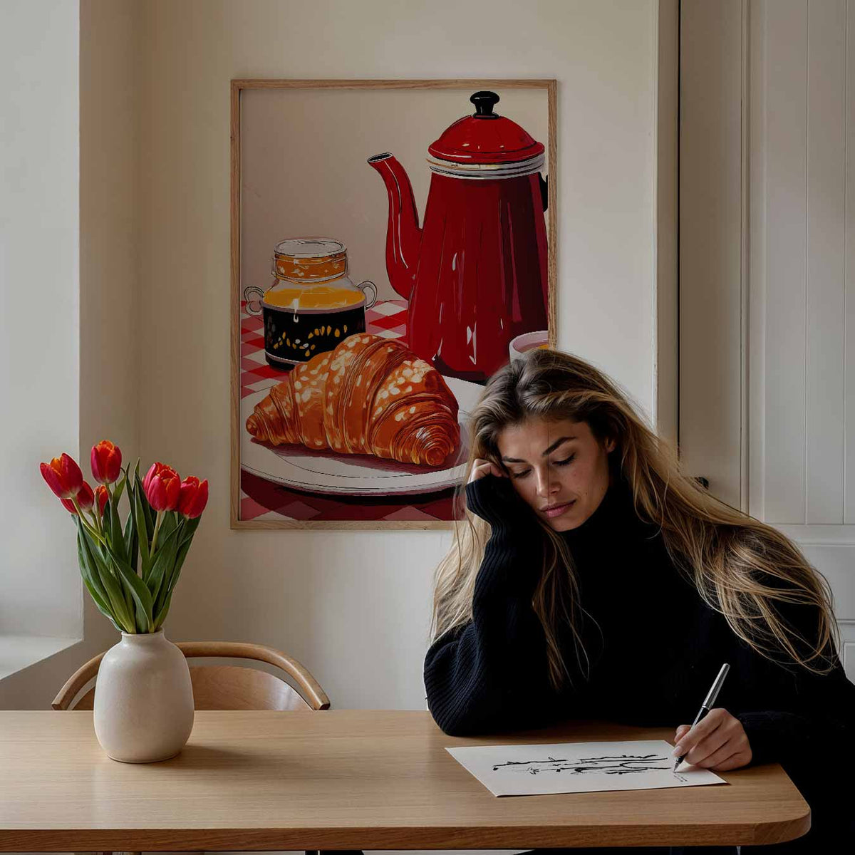 Gezellige Franse Ontbijt – keuken portret poster, afbeelding 7