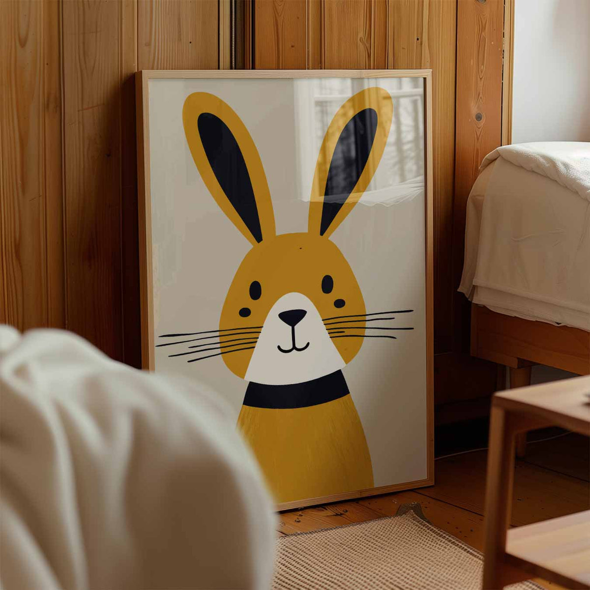 Vrolijke Konijn Kunstposter – kinderposter in staand formaat