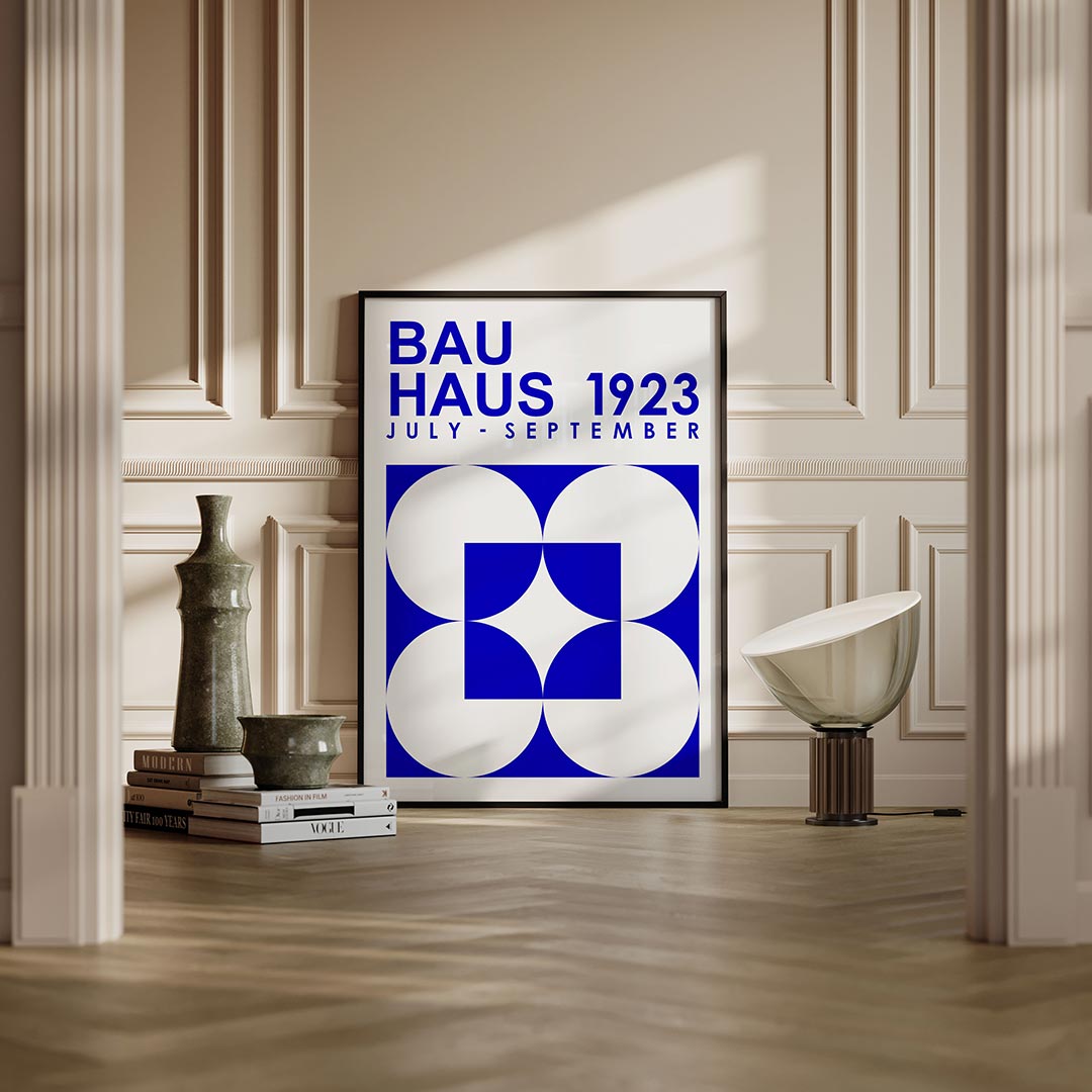 Vormen en tekst – moderne Bauhaus wandkunst als poster