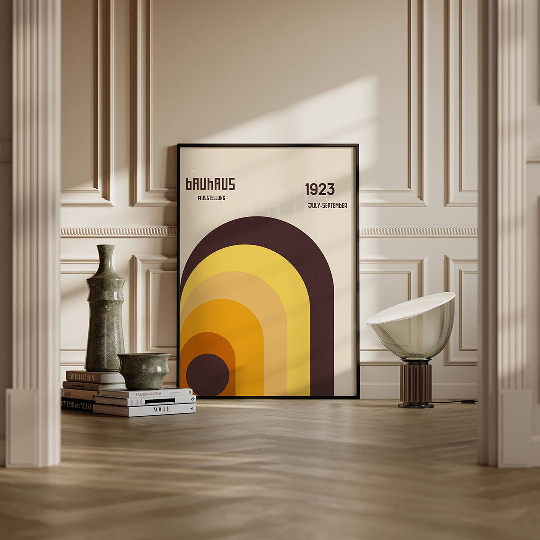 Vormritme en kleur – moderne Bauhaus wandkunst als poster
