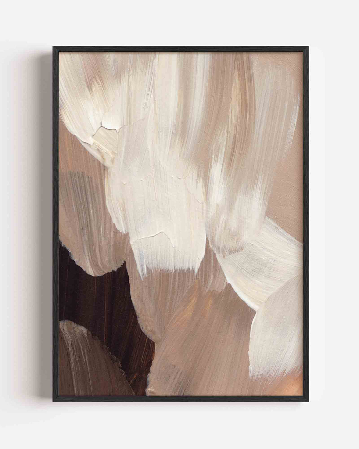 Abstracte beige penseelstreken – schilderkunst portret poster als wanddecoratie