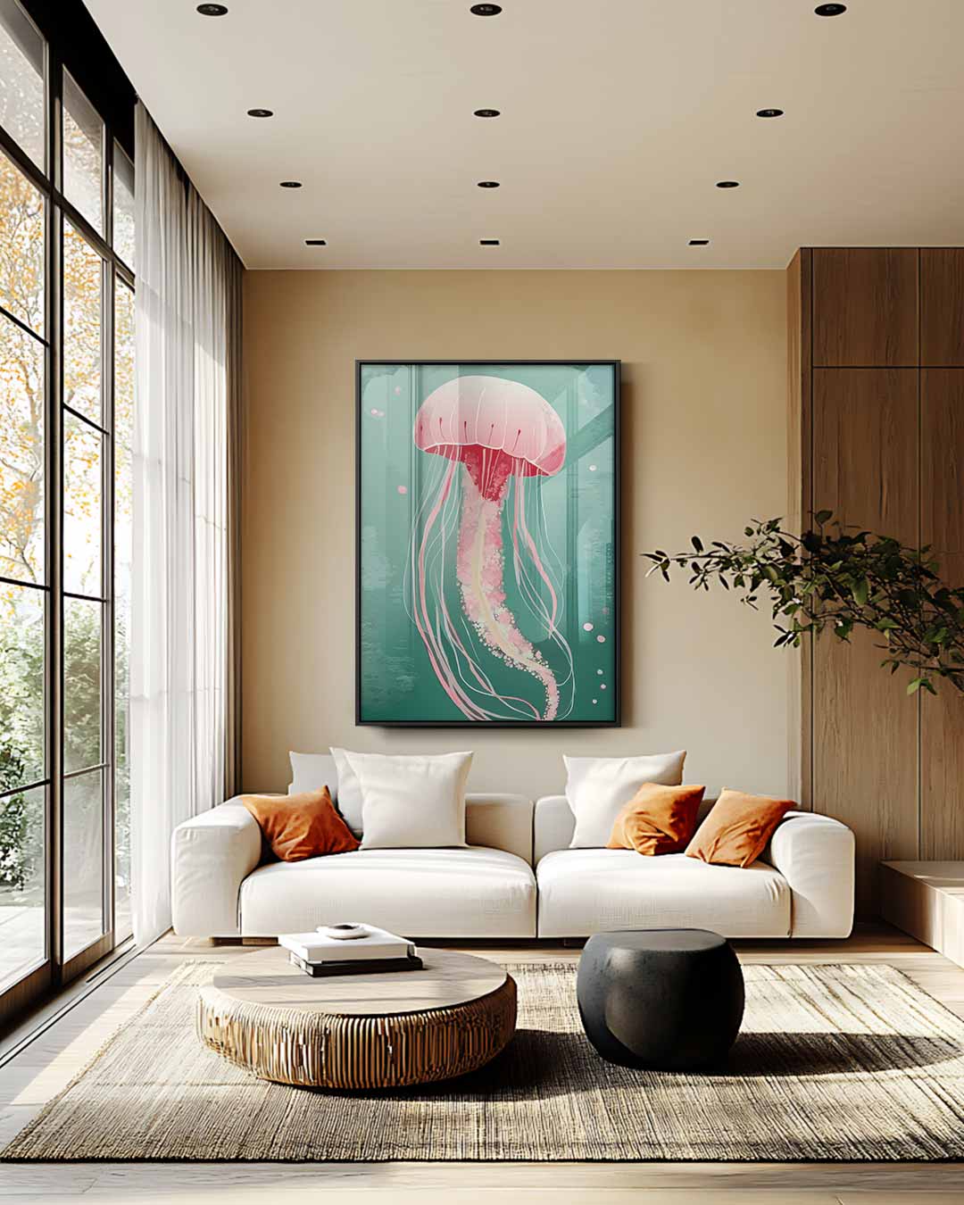 Dromerige Kwallenpracht – staand kunstwerk voor modern interieur