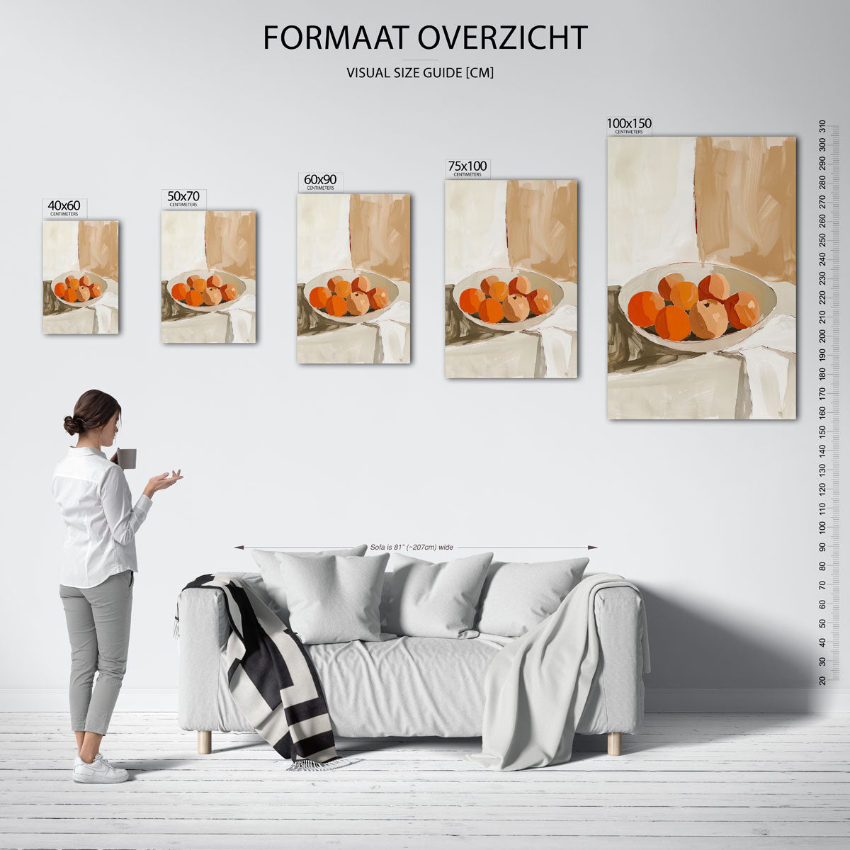 Fruit in schaal – staand wanddecoratie kunstwerk