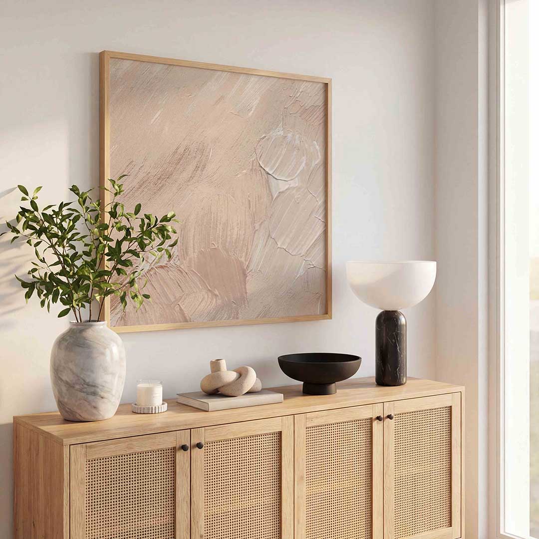 Beige textuur – schilderkunst als moderne vierkante poster
