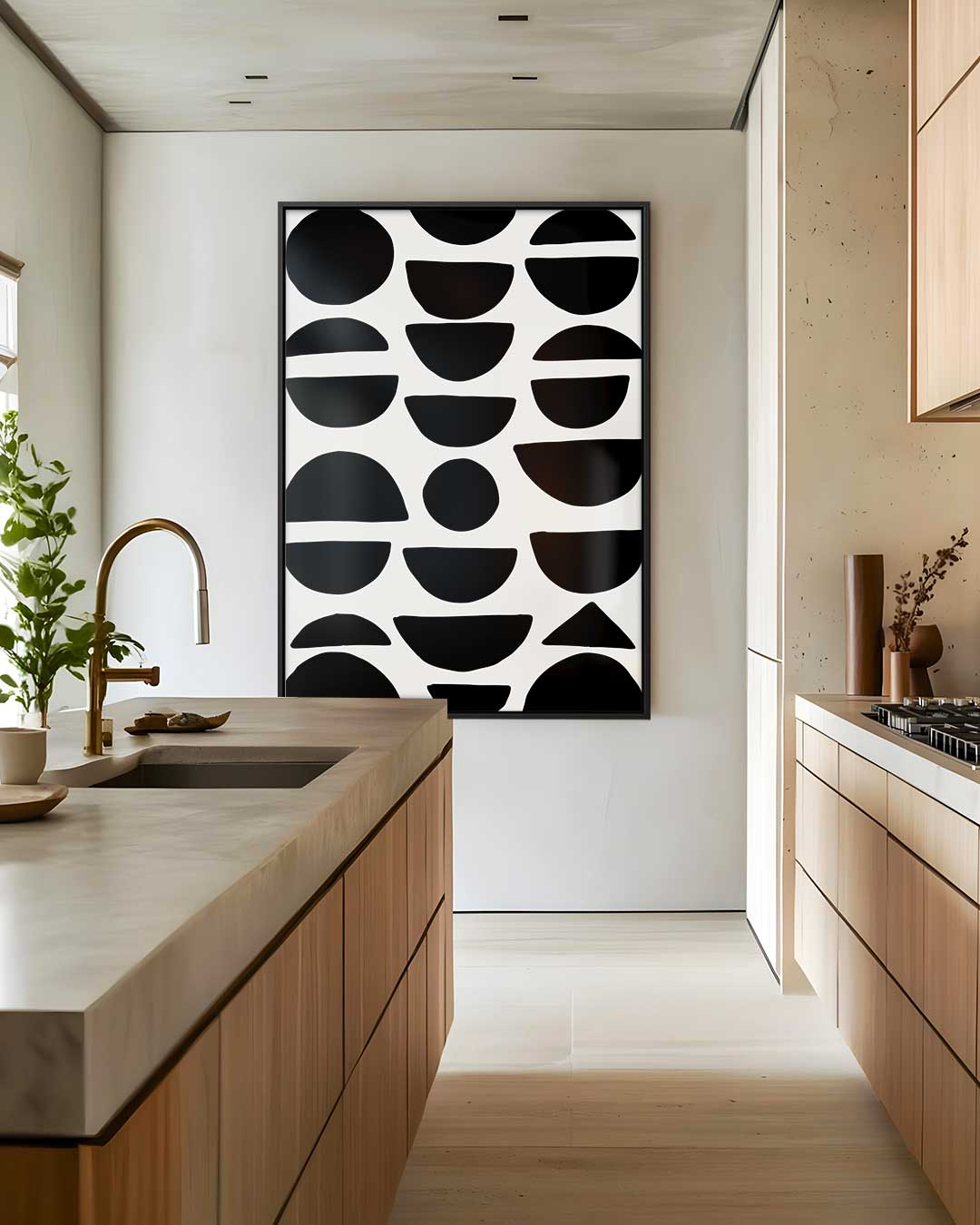 Modern Geometrisch Wandkunstwerk – dibond wanddecoratie in staand formaat