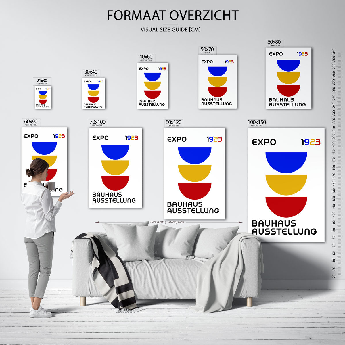 Vorm en kleur – geometrische poster in Bauhaus-stijl van WallArtistic