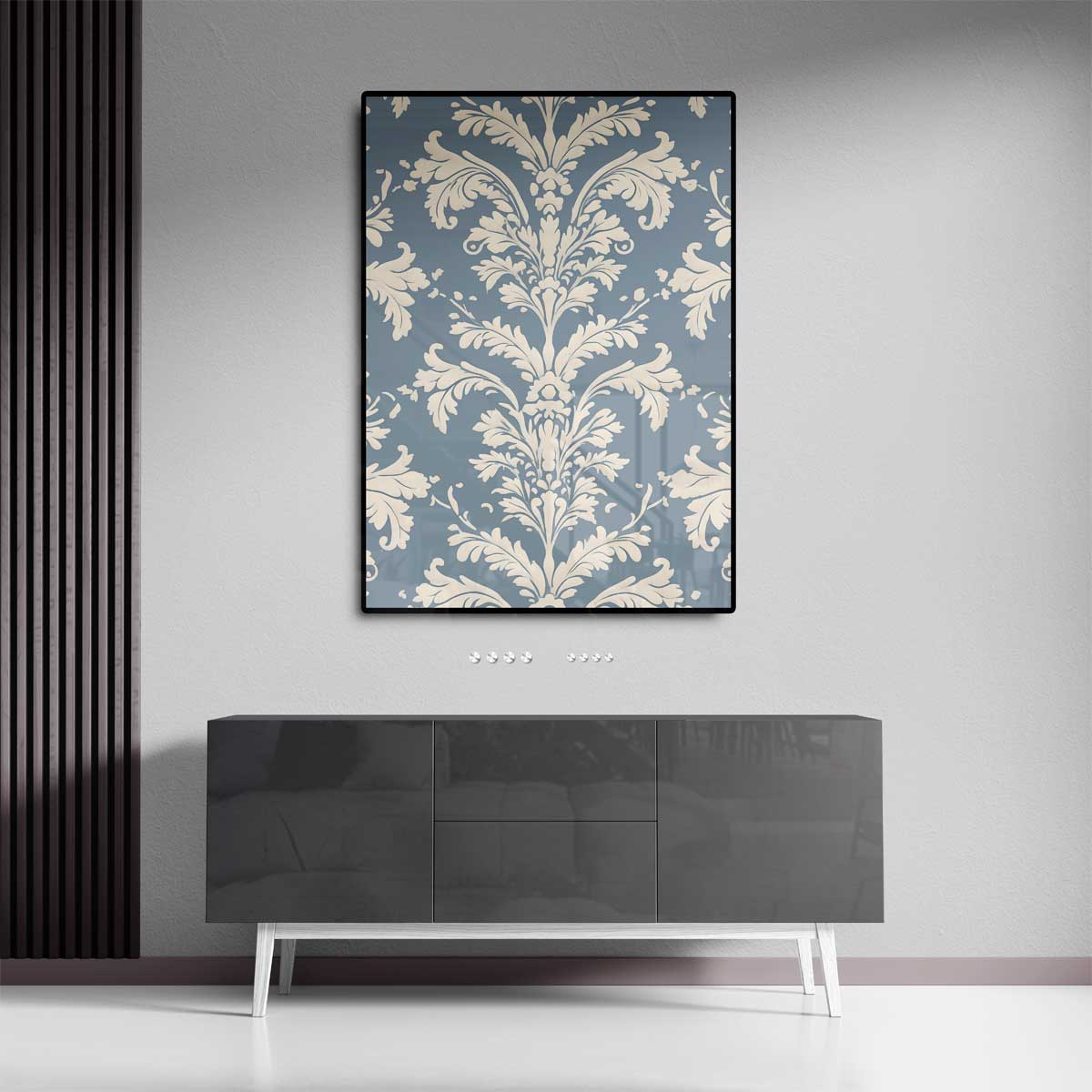 Klassiek Barok Behangpatroon – staand kunstwerk voor modern interieur