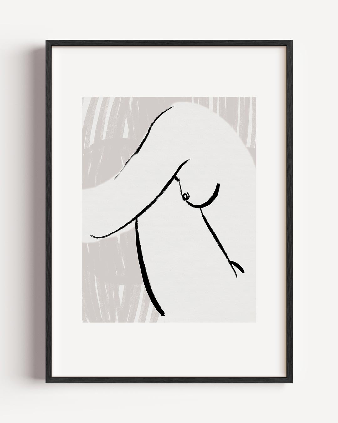 Artistieke Lijntekening Vrouwelijk Silhouet – lijntekening portret poster als wanddecoratie