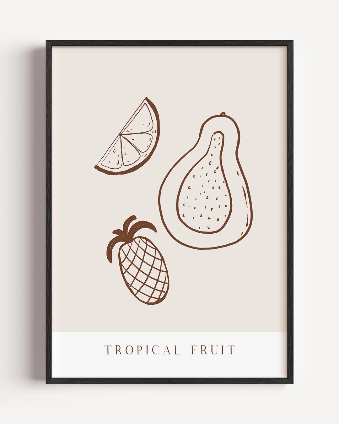Tropische Vruchten Illustratie – zomer portret poster als wanddecoratie