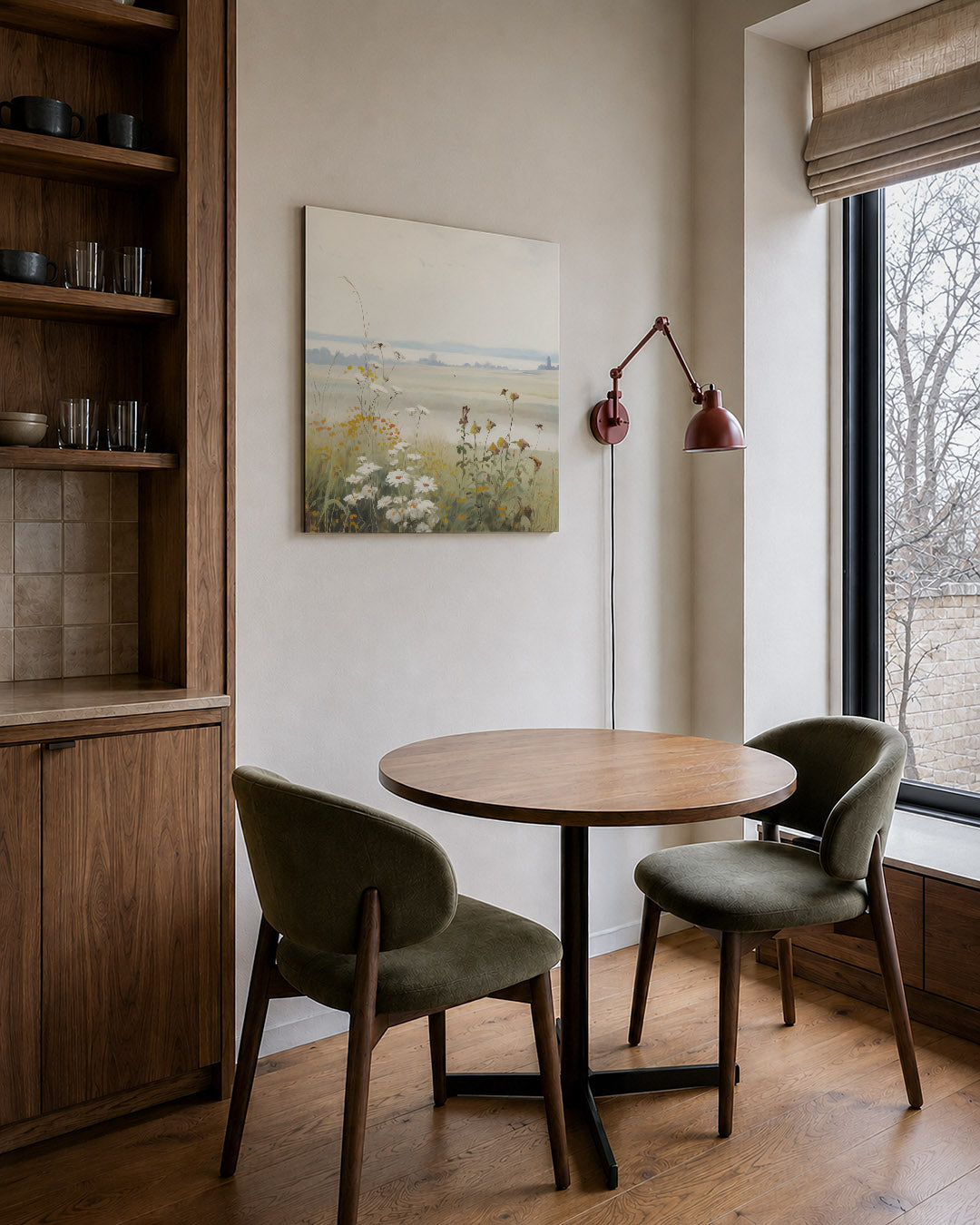 Rustige bloemenweide kunstwerk – derde productweergave – dit kunstwerk toont een bloemenweide met delicate bloemen en zachte