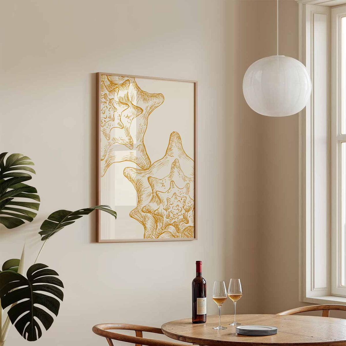 Bloemensterren – zeedieren poster in staand formaat
