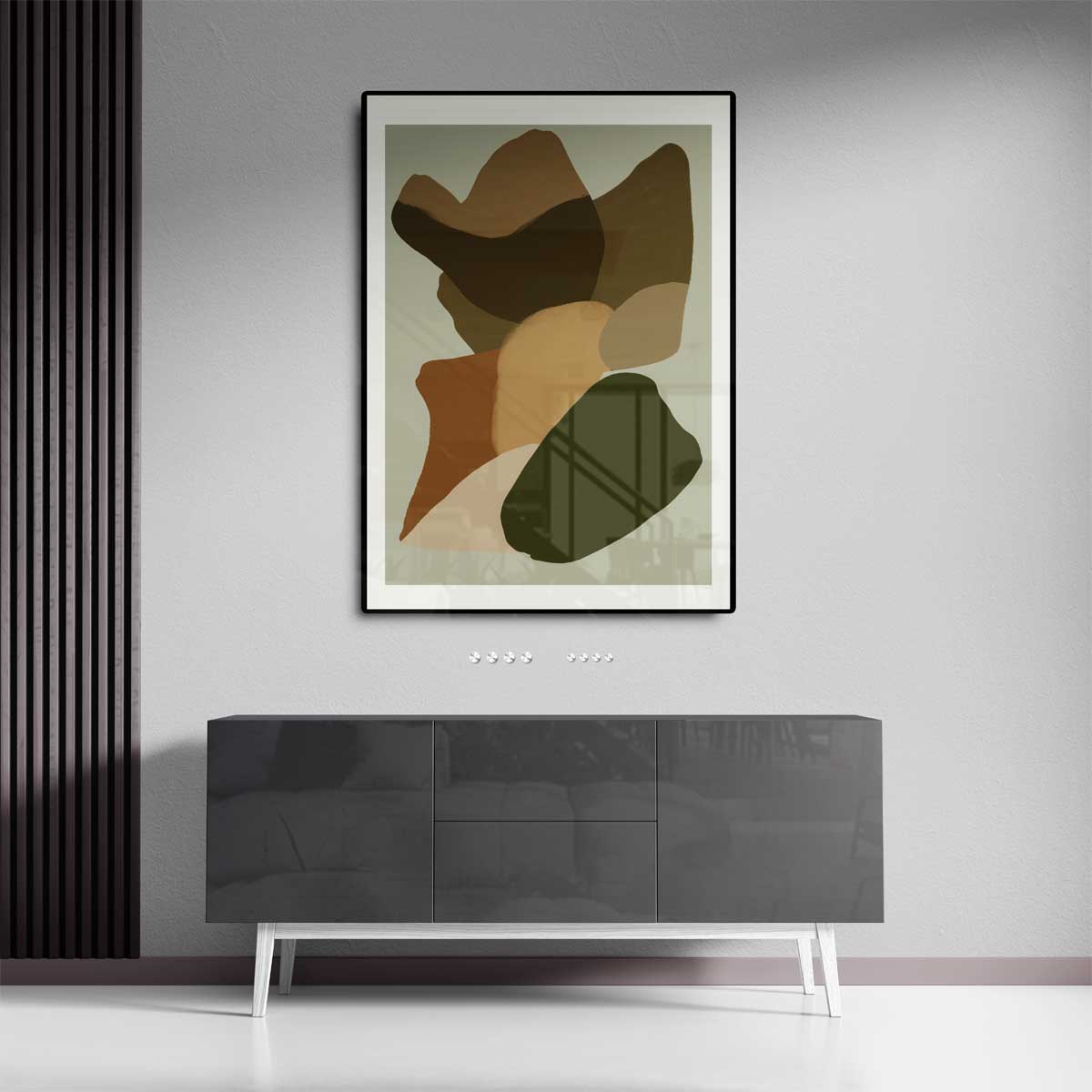 Abstracte Aardetinten – dibond kunstwerk als wanddecoratie