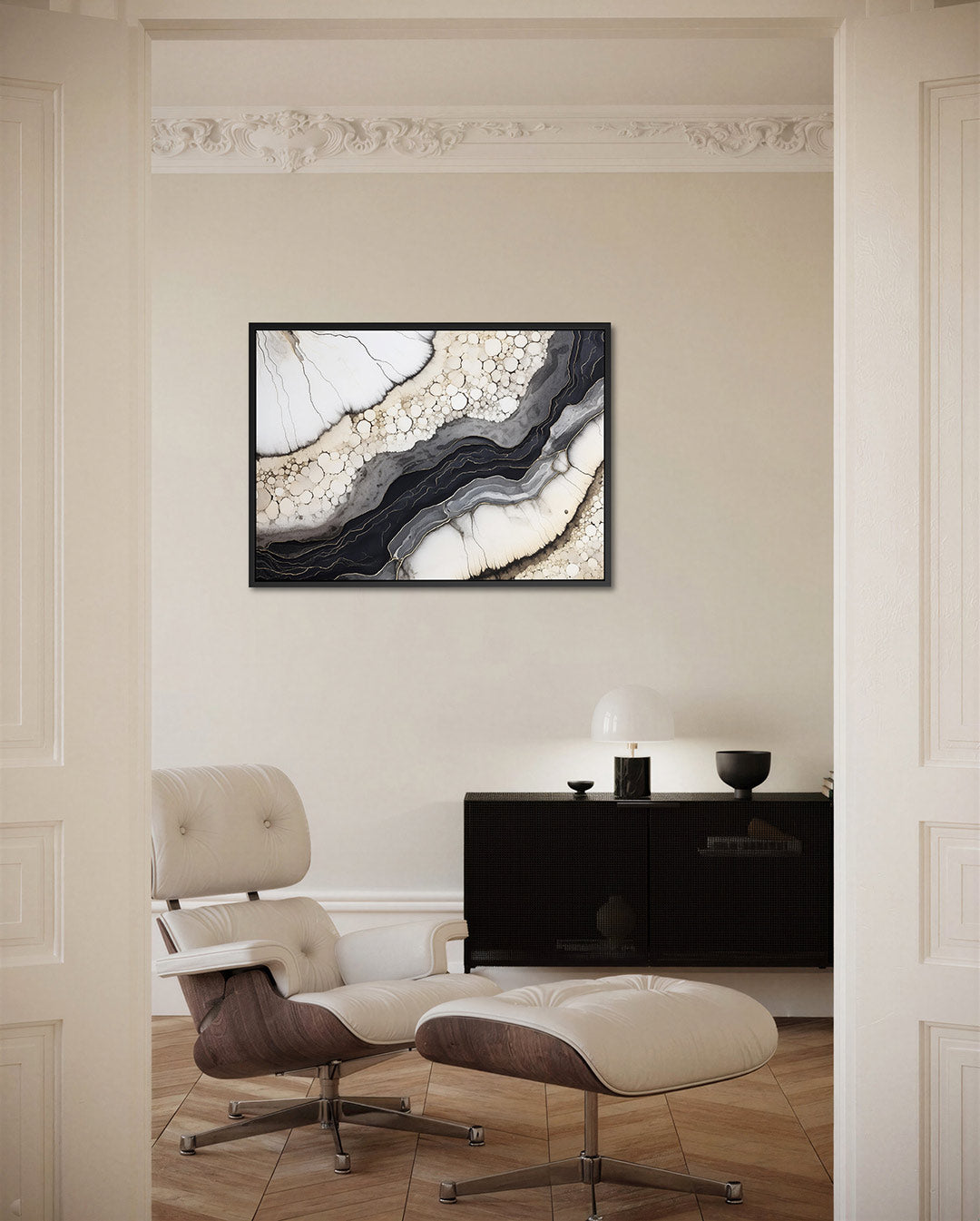 Organische lijnen – Wanddecoratie kunstwerk – liggende wanddecoratie