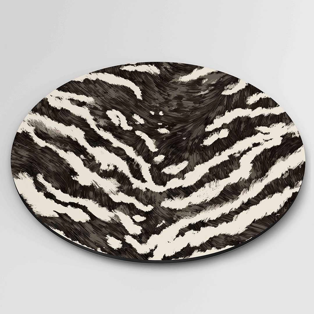 Zebra patroon – ronde safari wanddecoratie van WallArtistic