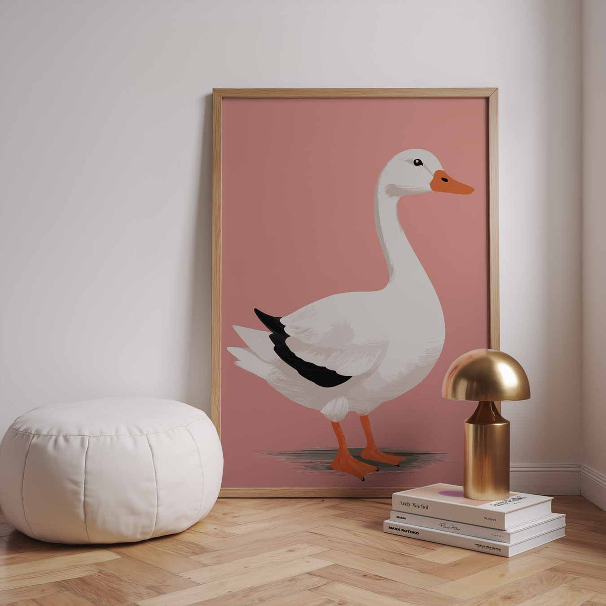 Elegante Gans Illustratie – dieren poster in staand formaat