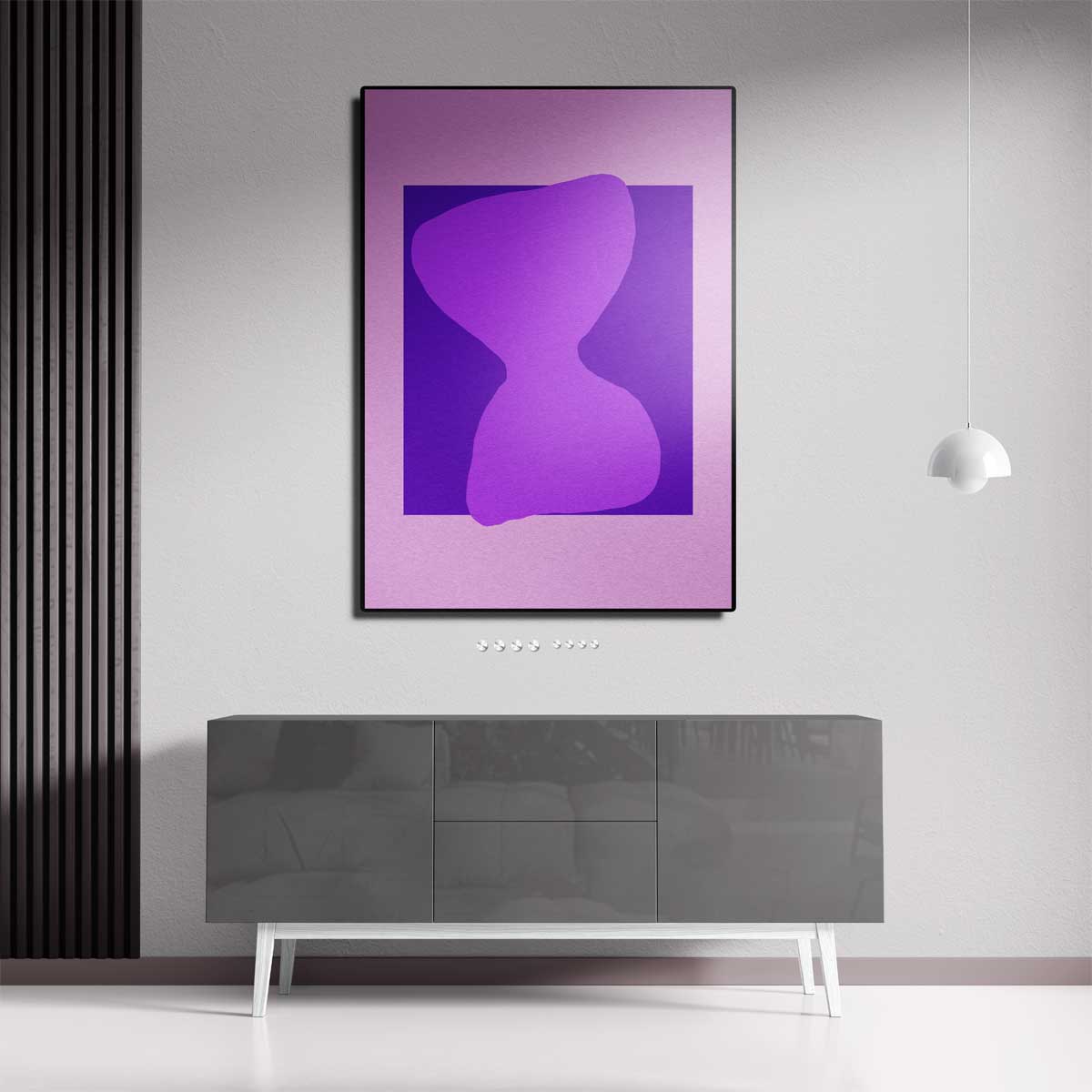 Speelse Paarse Vormen – portret wandkunst van WallArtistic