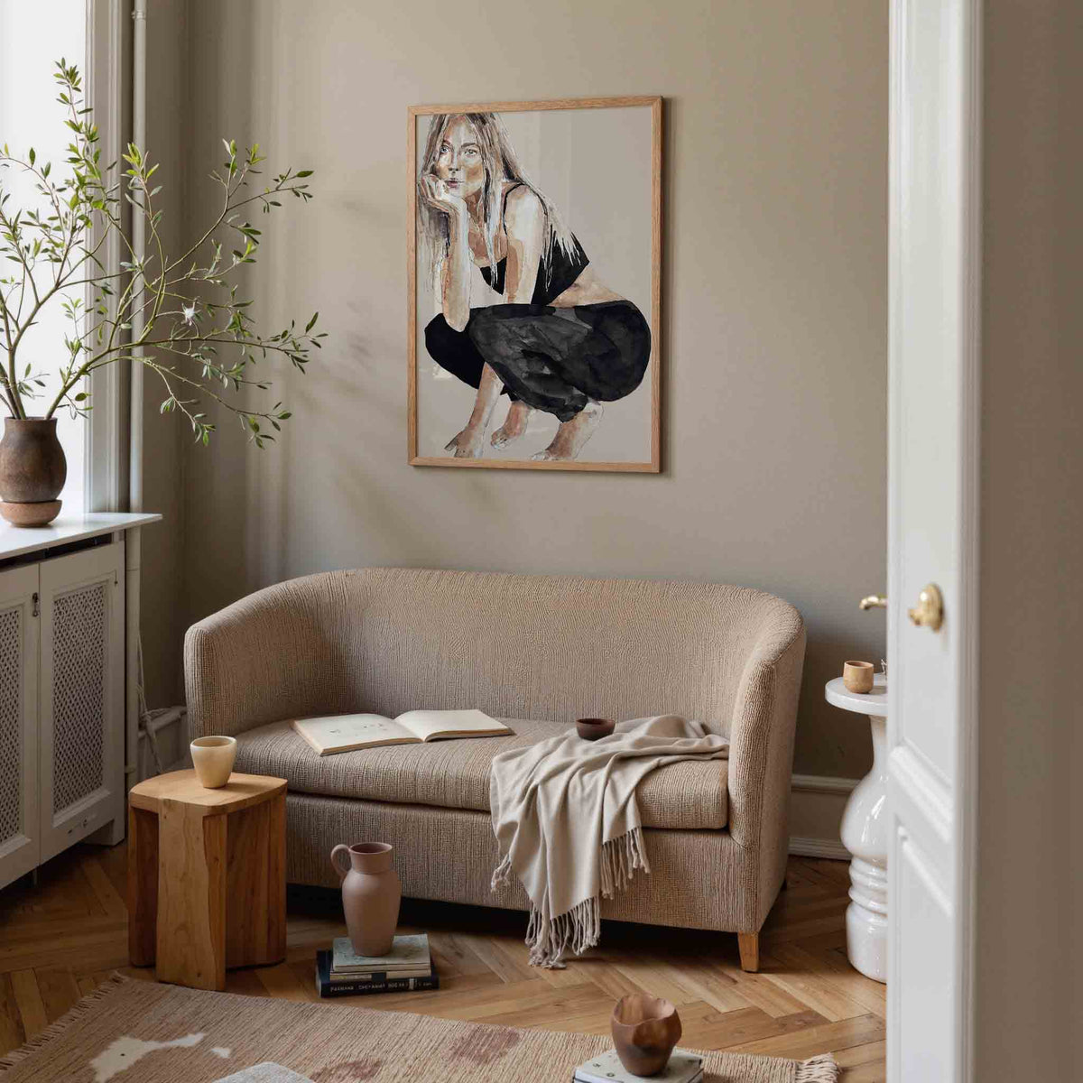 Vrouw in zwart wit – vrouwelijke poster in staand formaat