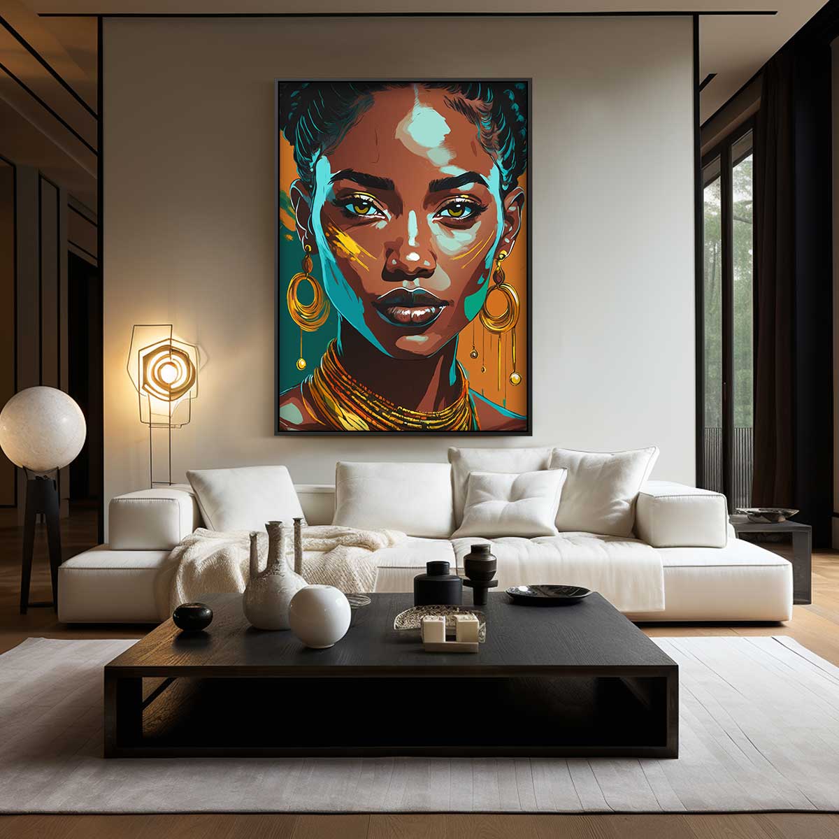 Kleurrijke Portretmagie – staand kunstwerk voor modern interieur