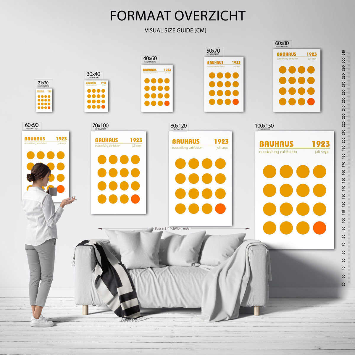 Cirkelpatroon en kleur – Bauhaus poster als moderne geometrische wanddecoratie