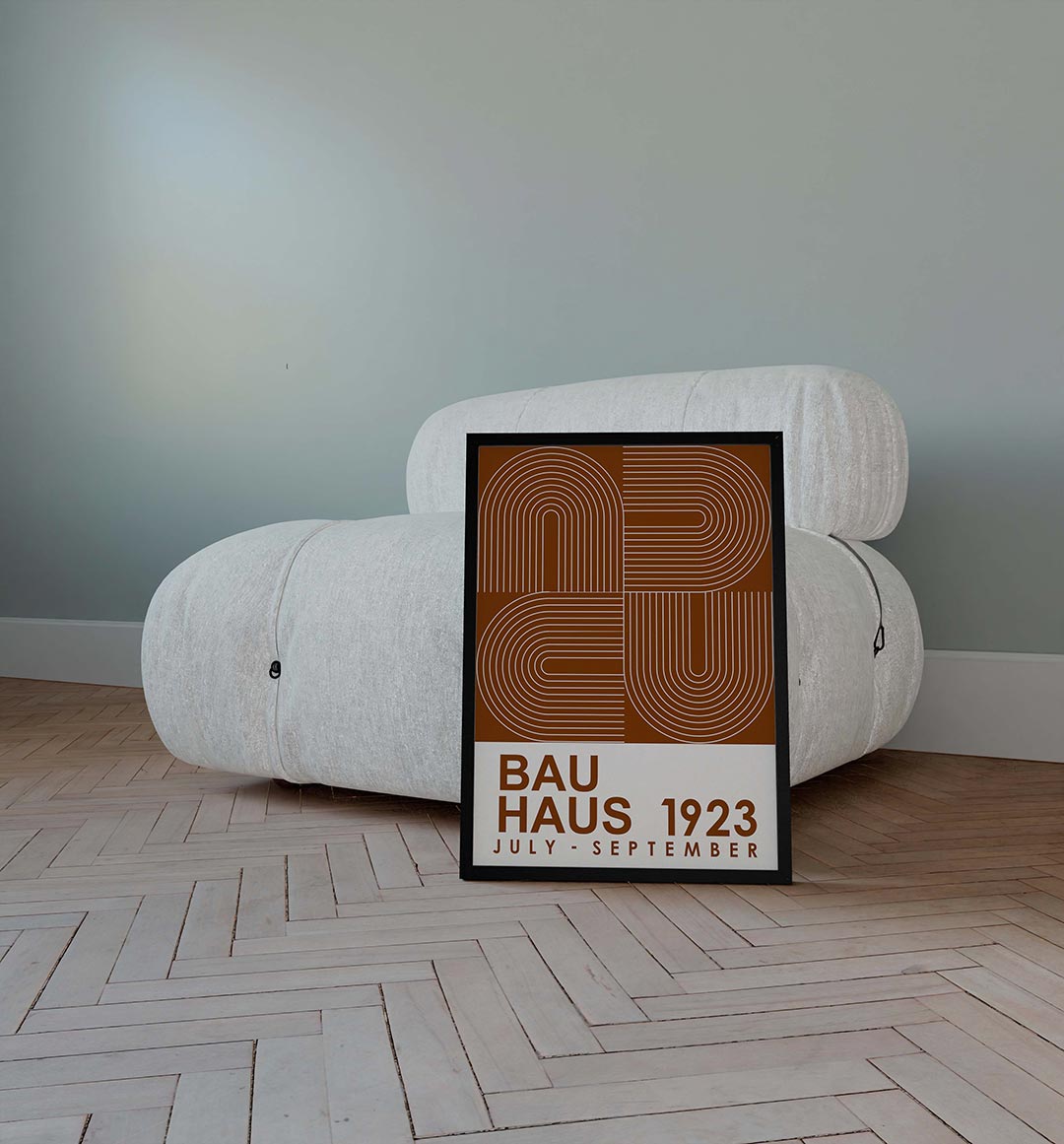 Lijnen en vlakkenspel – geometrische poster in Bauhaus-stijl van WallArtistic