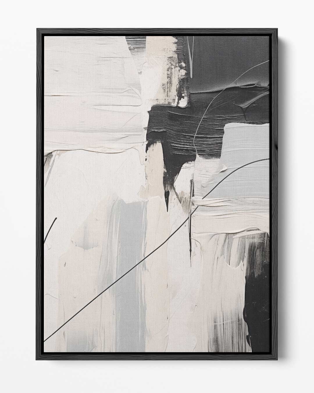Abstracte Harmonie in Zwart en Wit – portret kunstwerk als wanddecoratie