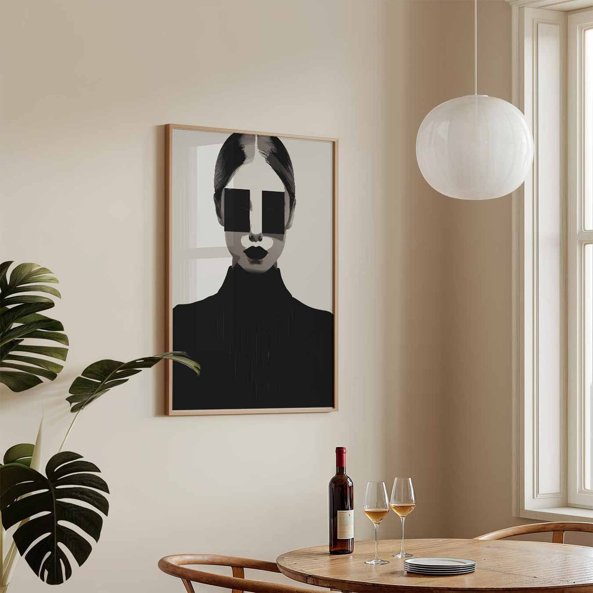 Moderne Mystieke Vrouwenposter – zomerse wandkunst als portret poster