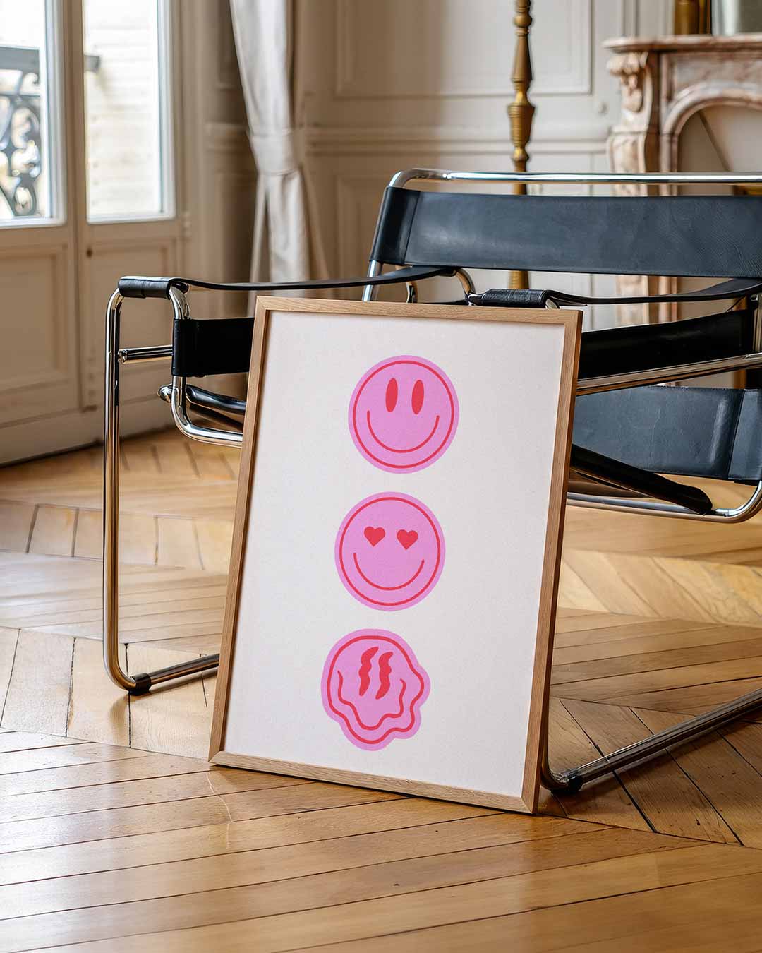 Kleurrijke Emoticon Vibes – zomerse wandkunst als portret poster