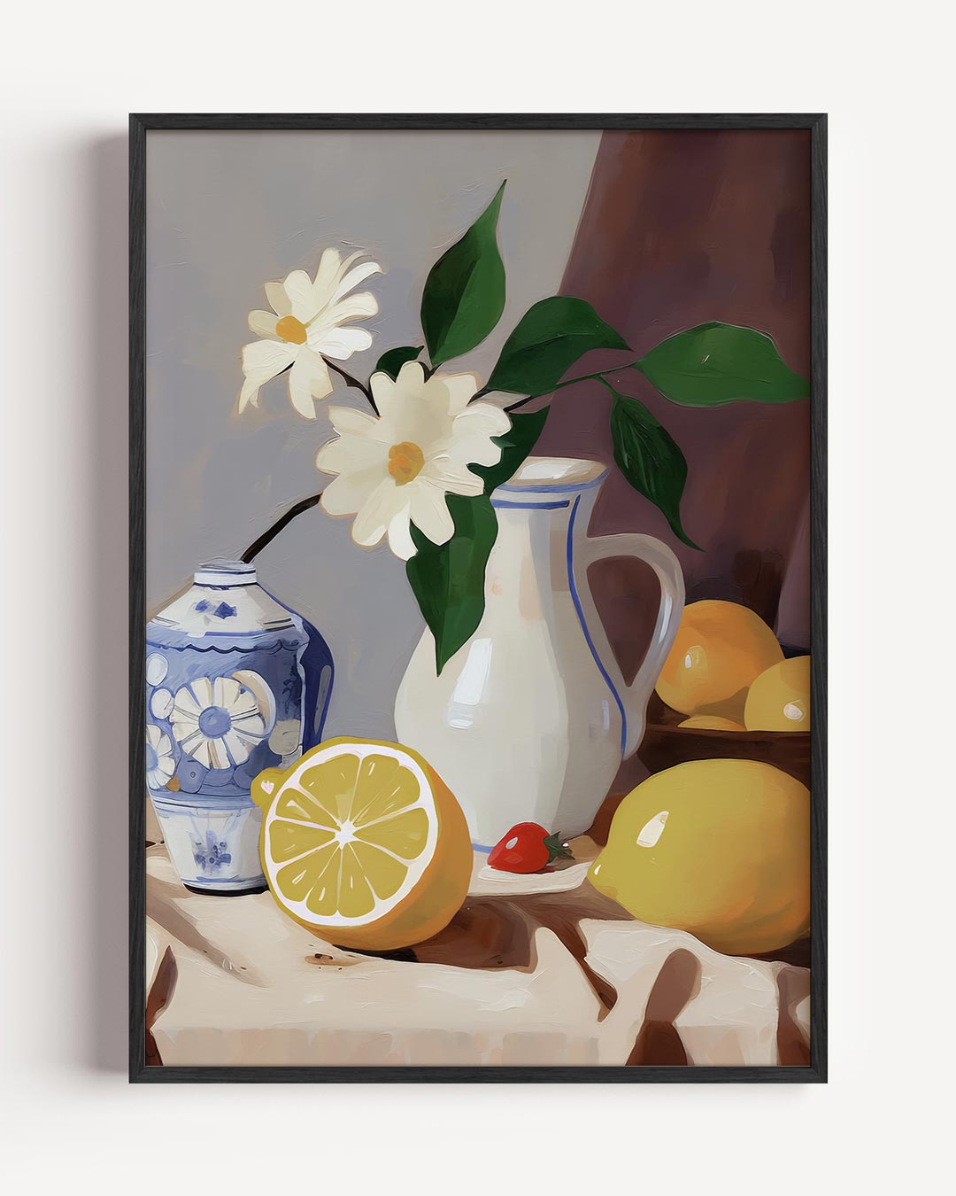 Vrolijke Bloemen en Citrus – keuken portret poster als wanddecoratie
