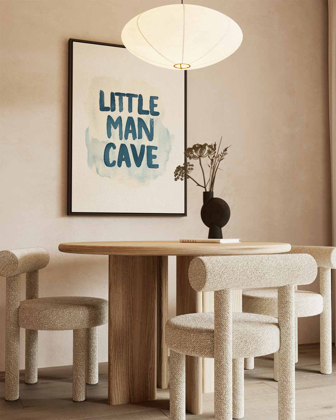Little Man Cave Poster – kunstwerk met zwarte baklijst