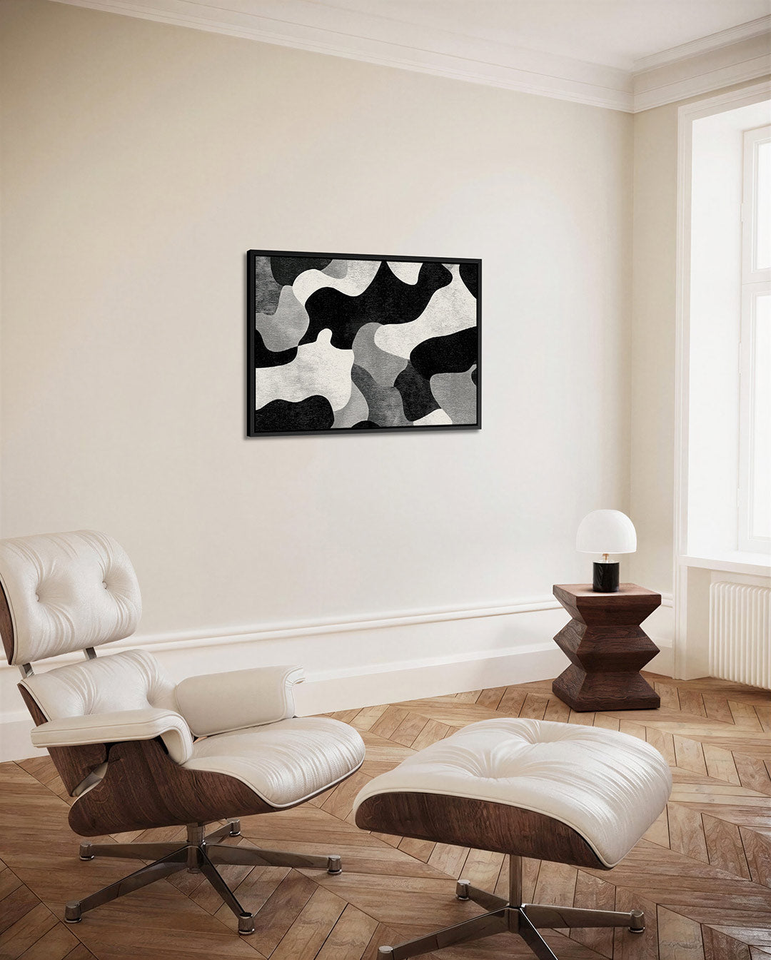 Organische vormen – Zwart – alternatieve weergave van het kunstwerk