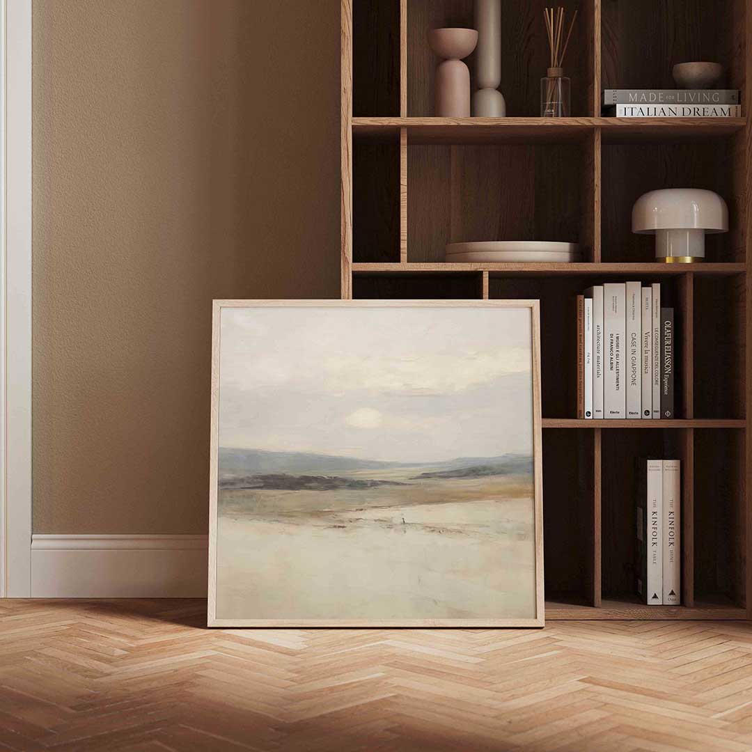 Landschap met bergen – vierkante vintage wanddecoratie van WallArtistic