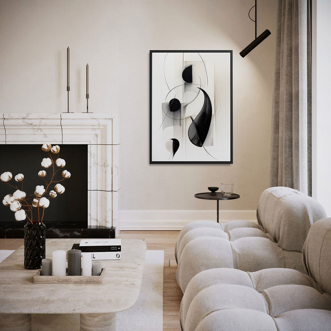 Vloeiende lijnen compositie – staand wanddecoratie kunstwerk