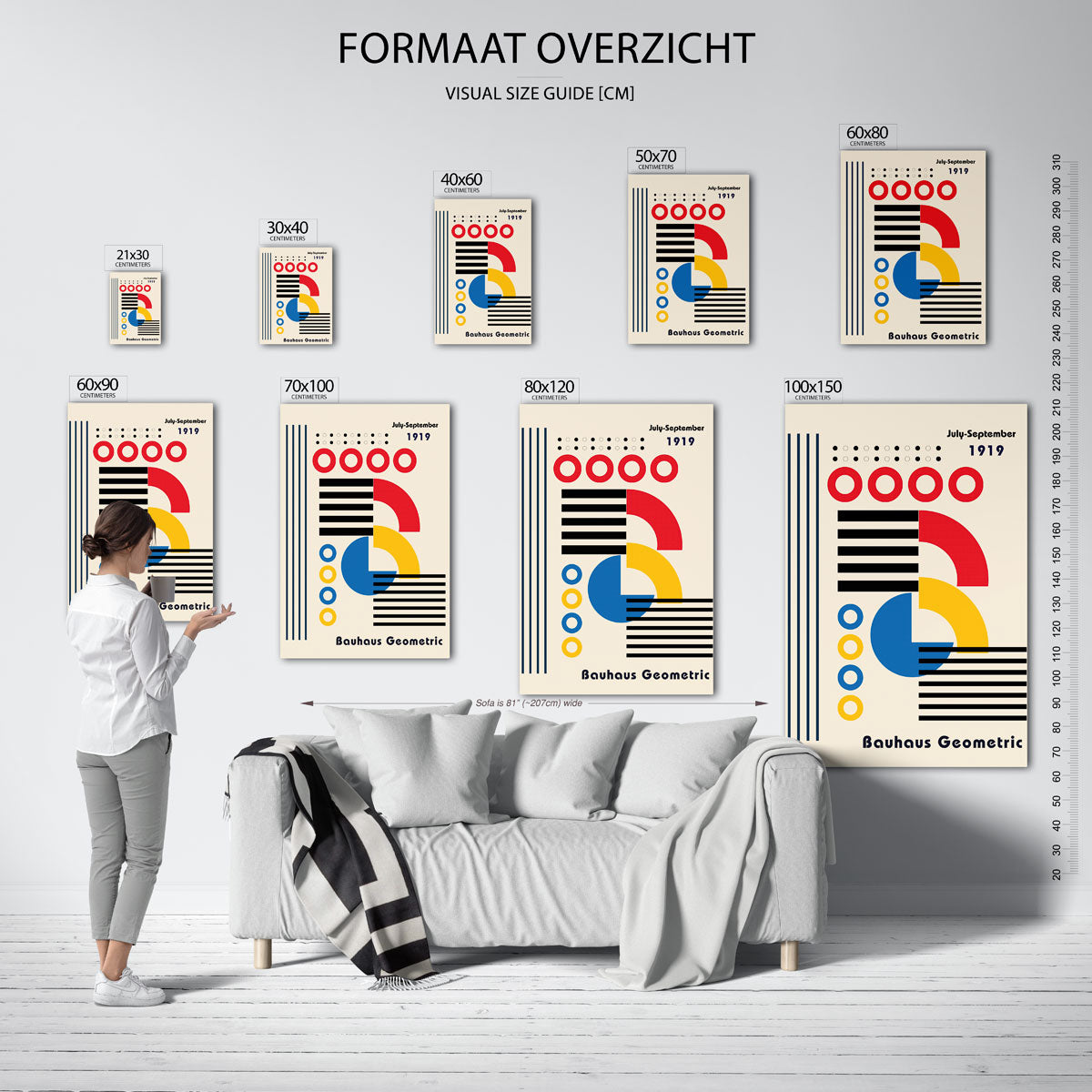 Vorm en kleur – geometrische poster in Bauhaus-stijl van WallArtistic