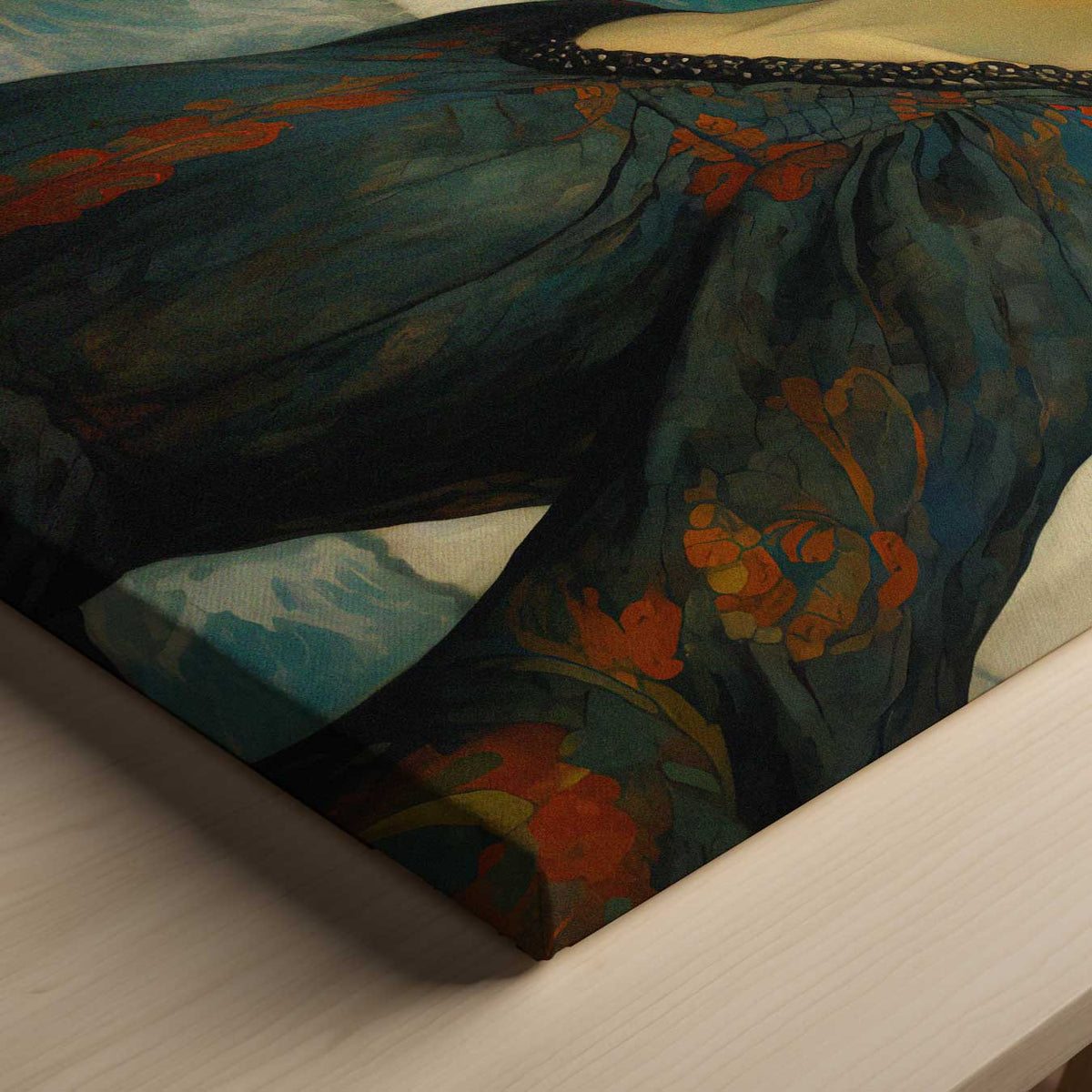 Dromerige dame aan zee – canvas kunstwerk als wanddecoratie