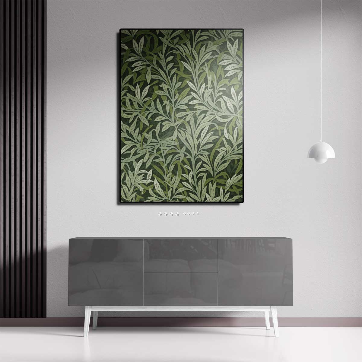 Groene Bladpatroon Wanddecoratie – canvas kunstwerk als wanddecoratie